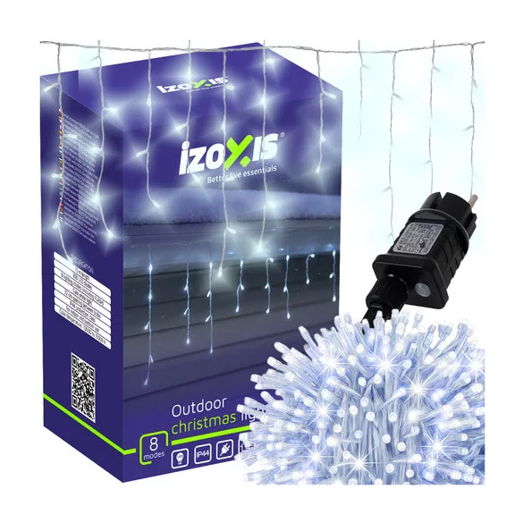 Izoxis kültéri fényfüzér 300LED 15m hidegfehér 26711