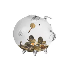   Üveg malacpersely 22588 - ajándék gyerekeknek, pénzgyűjtő, dekoráció, piggy bank, üveg persely, malac alakú persely