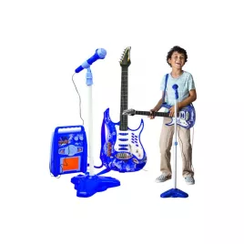   Elektromos gitár mikrofonnal és égkék erősítővel 22409