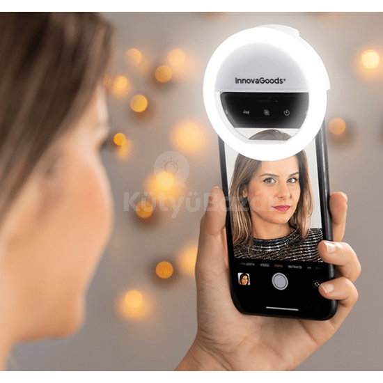 InnovaGoods LED selfie körfény telefonra, újratölthető
